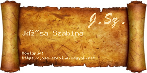 Jósa Szabina névjegykártya