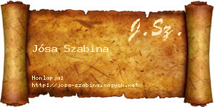 Jósa Szabina névjegykártya